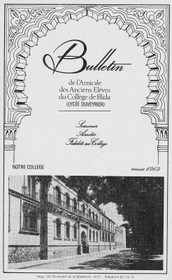 bulletin amicale 1969 des anciens lves du Lyce Duveyrier de Blida 